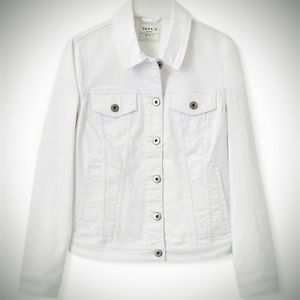 ⛄NWT💮TORRID💮Denim Trucker Jacket in Optic White